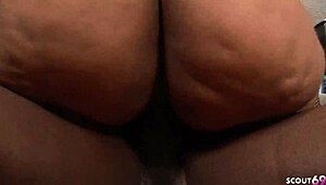 big ass black babe with saggy pierced tits seduces for monster cock hard fuck