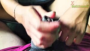 Hurry! Indonesian Teen Jerks Cock Fast for School Cumshot Rush!