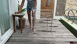 i paid the repairman with quick outdoor pussy fuck then walked street cum-covered from rough doggystyle creampie