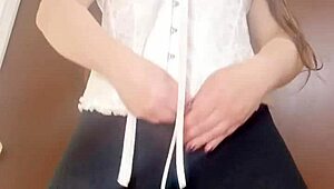 ohhh my huge cameltoe pussy throbbin in leggings for stepson... masturbatin wild