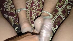 bhabhi moans as devar fingers her tight ass in bathroom before first anal plunge. roommate watches the horny housewife ride small cock.