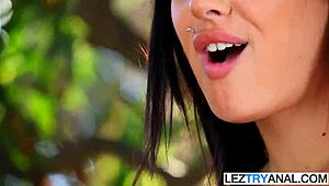 Stepmom fingers hot teen pussy in lesbian play