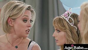 i watch mature teach scarlett sage to finger herself then threesome