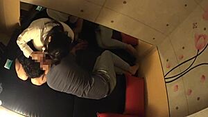 Japanese busty schoolgirl gets secret massage on huge tits and ass