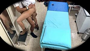 spying on cute latina bending over in hospital cam