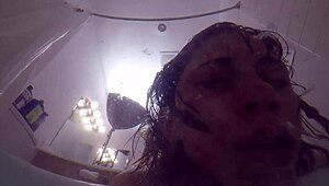 Skinny Asian Slut Candy Cruise Gags on Cock in Bathtub POV Deepthroat Choking Poolside