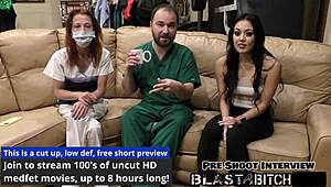 blaire celeste moans through two pov blowjobs before cum blast in hospital gloves