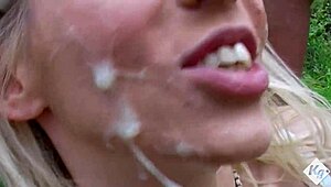 skinny cute british blonde harmony hex dogging sucks three stranger monster cocks spunk facial