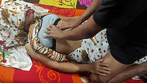 Indian aunty's big boobs and ass shake wildly in passionate bhabhi chudai
