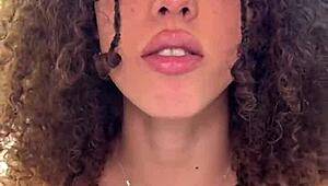 wanna see this brunette beauty kira perez slobber on monster cock with juicy tits out?