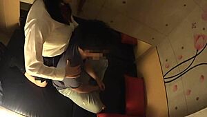 Japanese busty schoolgirl gets secret massage on huge tits and ass