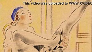 vintage erotic drawings capture raw hairy passion from retro times