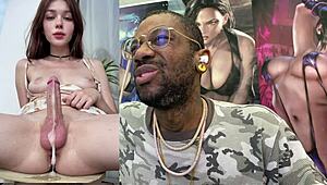 filthy asian trans spits on face cums hard cowgirl big breasts pre-cumming brunette tan ai generated