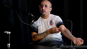 Thiago Barão's Podcast Compilation with Bia Hot's Sheer Red Tease 🔥👀