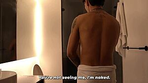 Stepson abandons naked stepmom dripping wet in shower