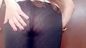 ohhh my huge cameltoe pussy throbbin in leggings for stepson... masturbatin wild