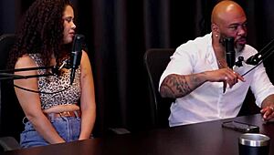 woman stuffs everything in mouth for lesbian scenes as cuckold swingers watch her black cock