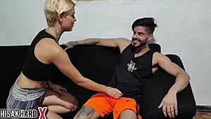 hey stepdad's out so i finger my huge tits and hairy pussy 69? 