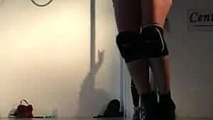 sexy doctora strips and pole dances seductively for eager patient!