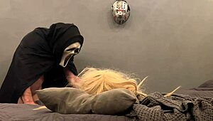 masked villain pounds sex doll hard this halloween