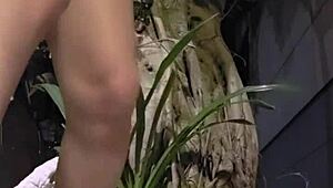 Ting Xuan's Outdoor Shemale Pee Show Dripping Everywhere