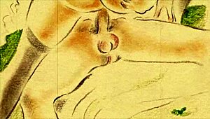 vintage erotic drawings capture raw hairy passion from retro times