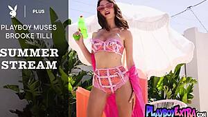 look at skinny naked milf brooke tilli stripping outdoors in playful glamour tease.