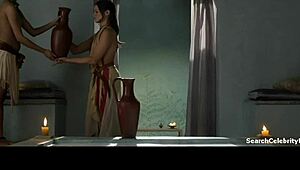 lucy lawless and katrina law deliver steamy blowjobs handjobs with big tits topless in spartacus