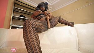 whoa that dildo stretches her pussy while tits get groped 😈