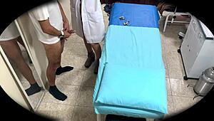 spying on cute latina bending over in hospital cam
