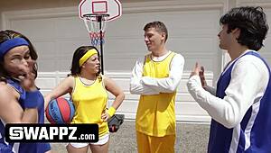 stepmoms beat cocks after dominating stepsons on court?