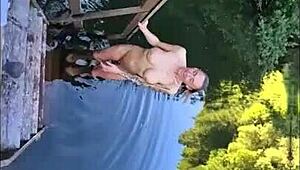 Laura Hot's First Outdoor Public Sauna Blowjob Ravages Huge Cock