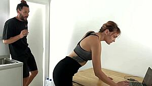 horny girlfriend begs to get tied up for deepthroat cum covered fun