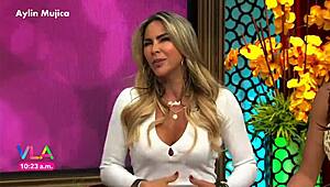 aylin mujica's hard nipples poke through her tight miniskirt showing off that huge ass