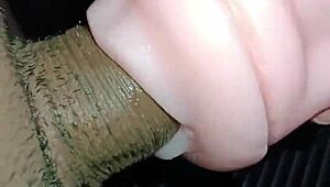 sloppy deepthroat mamada then desk fuck creampie fills her full of leche