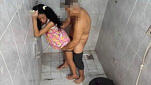 Excited Stepdad Teaches Sexy Latina Teen Doll Anal Orgasm in Bathroom Fuck