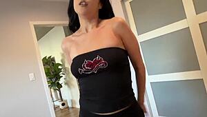 petite brunette best friend craves old cock in taboo creampie fantasy