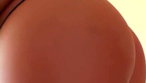 Tiny brunette slut gapes pussy stretched wide by monster cocks cum facial finish