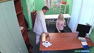desperate blonde begs doctor anything for bigger boobs in hospital