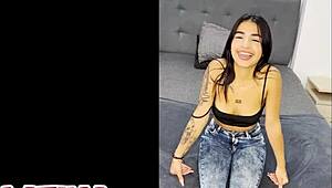 ciara ivy debuts wild first anal creampie on camera in latina casting