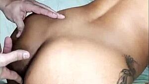 Teasing ass slut begs for deep anal pounding and cum swallow