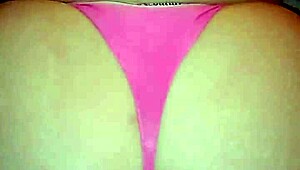 Resaboo's pussy soaks pink lingerie wet!
