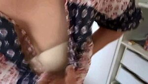 stepson strokes huge load watching stepmom's fat tits bounce