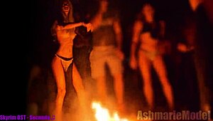 i flash my hairy pussy topless dancing slow motion as goth bunny slut in public cemetery