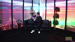 Blonde milf with fake tits tattoos sees big cock wants fingering lick doggystyle bent over