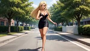 Street Teasing Blonde in Miniskirt Turns Sauna Slut for Blowjob Facial AI Hentai 3D