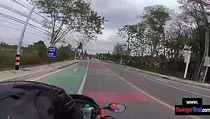 Amateur Asian Teen 18+ Rides Big Dick European Boyfriend Post-Outing Fuck