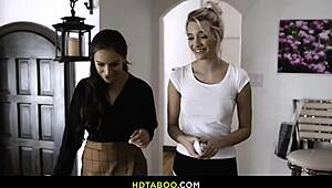 Mindy's first threesome with Kenna James n' April wow!!