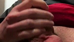 Skinny young amateur jerks monster cock in work bathroom splashing gigantic cumshot on phone screen