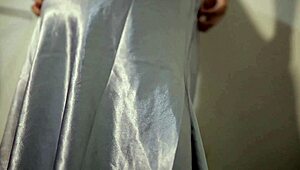 Satin Dress Girl Fingers Pussy Till Soaking Wet